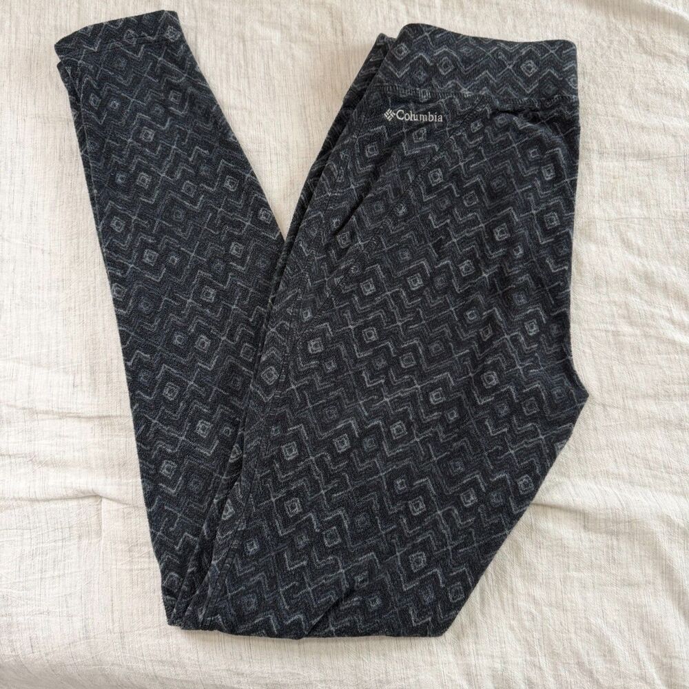 Columbia Women's Glacial Fleece Printed Legging Size M Baselayer Gray Black